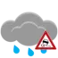 starker Regen gefrierend